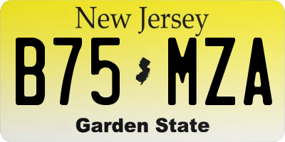 NJ license plate B75MZA