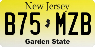 NJ license plate B75MZB