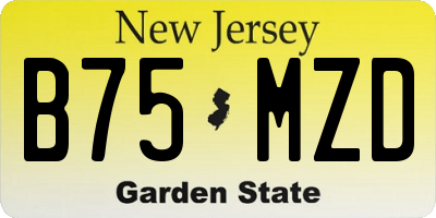 NJ license plate B75MZD
