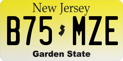 NJ license plate B75MZE