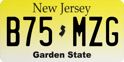 NJ license plate B75MZG