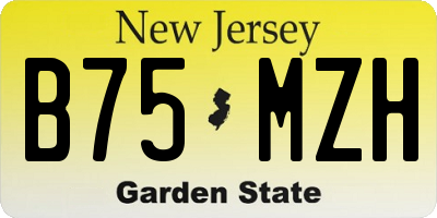 NJ license plate B75MZH