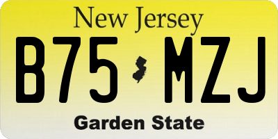 NJ license plate B75MZJ