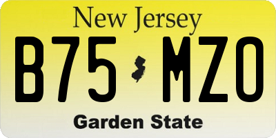 NJ license plate B75MZO