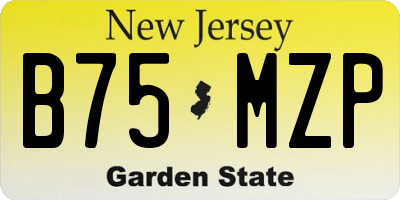 NJ license plate B75MZP