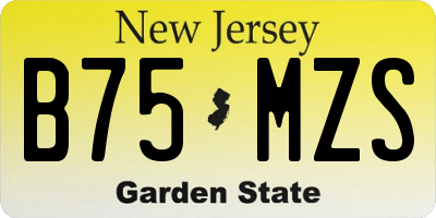 NJ license plate B75MZS