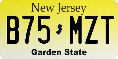 NJ license plate B75MZT