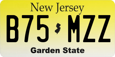 NJ license plate B75MZZ