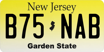 NJ license plate B75NAB