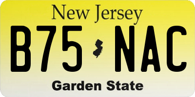 NJ license plate B75NAC