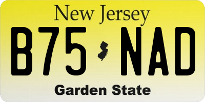 NJ license plate B75NAD