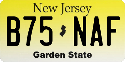 NJ license plate B75NAF