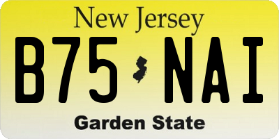 NJ license plate B75NAI