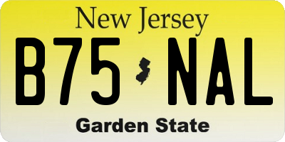 NJ license plate B75NAL