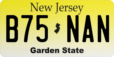 NJ license plate B75NAN