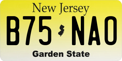 NJ license plate B75NAO
