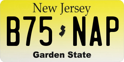 NJ license plate B75NAP