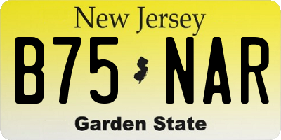 NJ license plate B75NAR