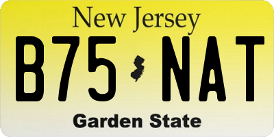 NJ license plate B75NAT