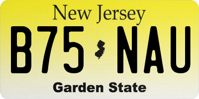 NJ license plate B75NAU