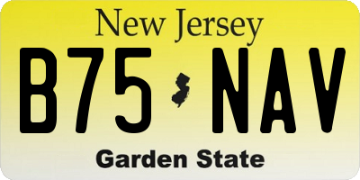 NJ license plate B75NAV