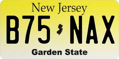 NJ license plate B75NAX