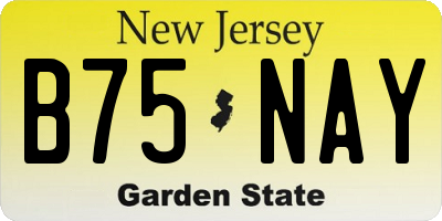 NJ license plate B75NAY