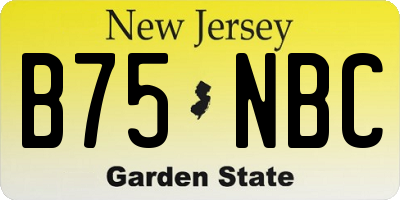NJ license plate B75NBC