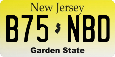 NJ license plate B75NBD