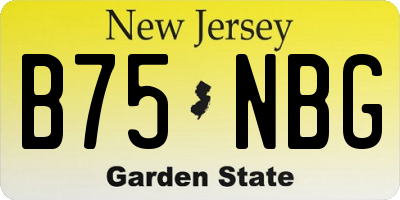 NJ license plate B75NBG