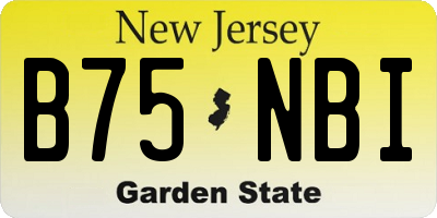 NJ license plate B75NBI
