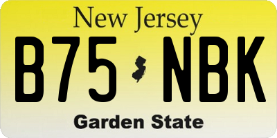 NJ license plate B75NBK