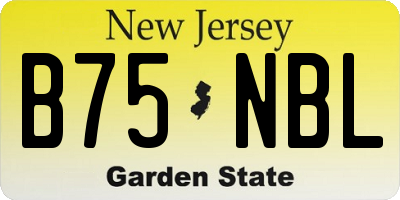 NJ license plate B75NBL