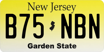 NJ license plate B75NBN