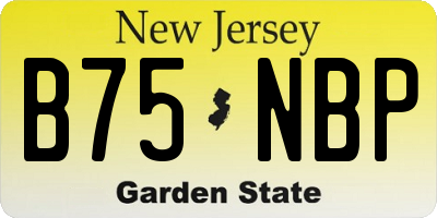 NJ license plate B75NBP