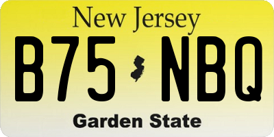 NJ license plate B75NBQ