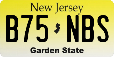 NJ license plate B75NBS