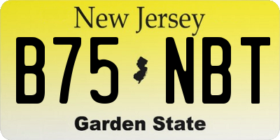 NJ license plate B75NBT