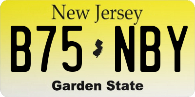 NJ license plate B75NBY