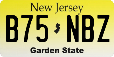 NJ license plate B75NBZ