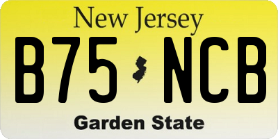 NJ license plate B75NCB