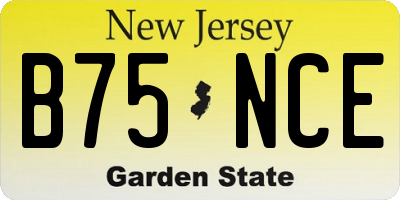 NJ license plate B75NCE