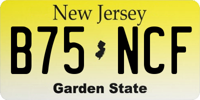 NJ license plate B75NCF