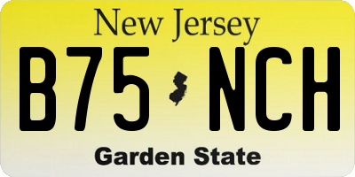 NJ license plate B75NCH