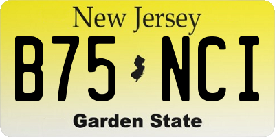 NJ license plate B75NCI