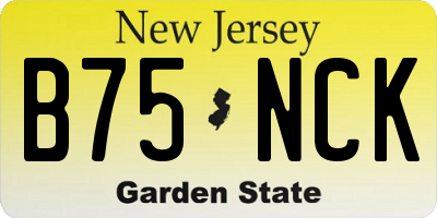 NJ license plate B75NCK