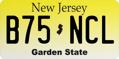 NJ license plate B75NCL