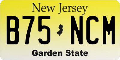 NJ license plate B75NCM