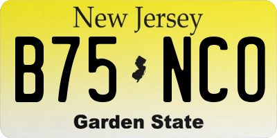 NJ license plate B75NCO