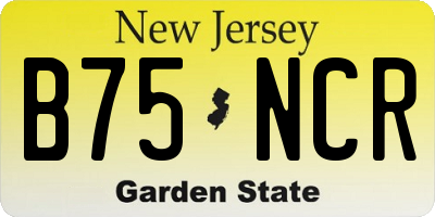 NJ license plate B75NCR